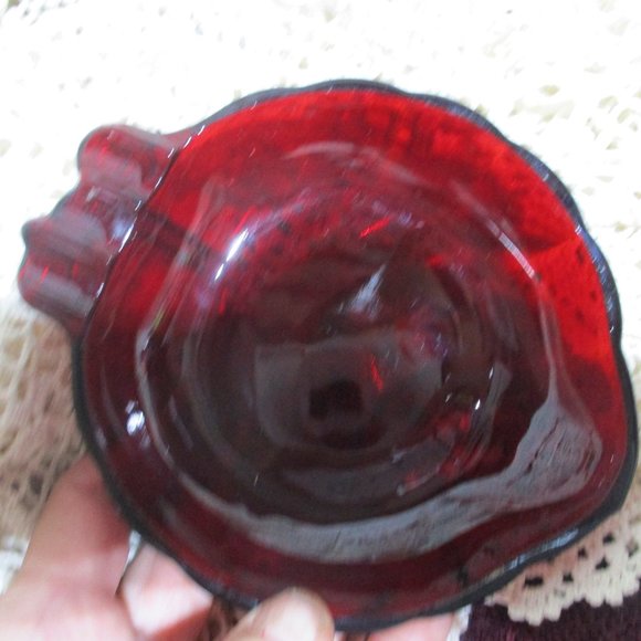 Royal Ruby Depression Glass Ashtray - Picture 6 of 7